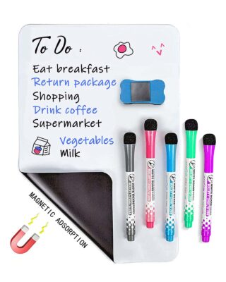 Inmorven Dry Erase Sheet with 5 markers and a magnetic eraser