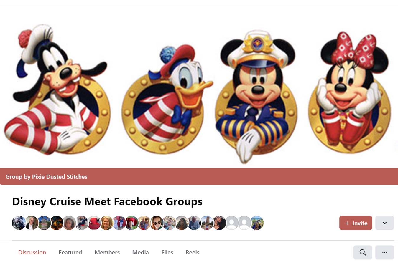 Screenshot of an example Disney Cruise Facebook group